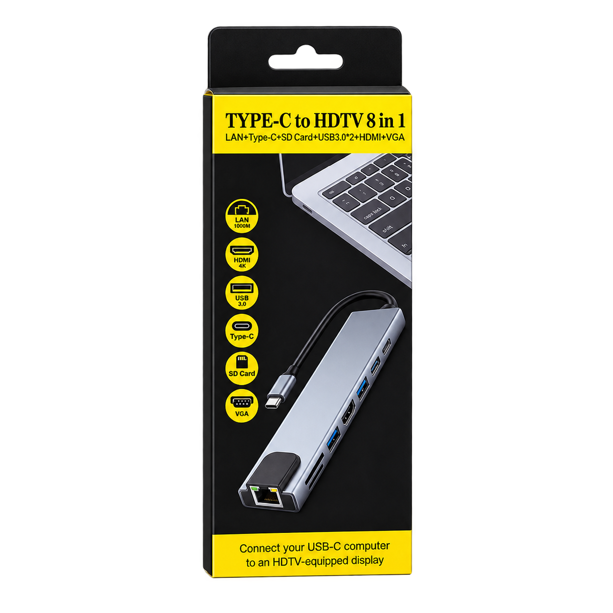 Type C to HDTV 8 in 1 Adapter