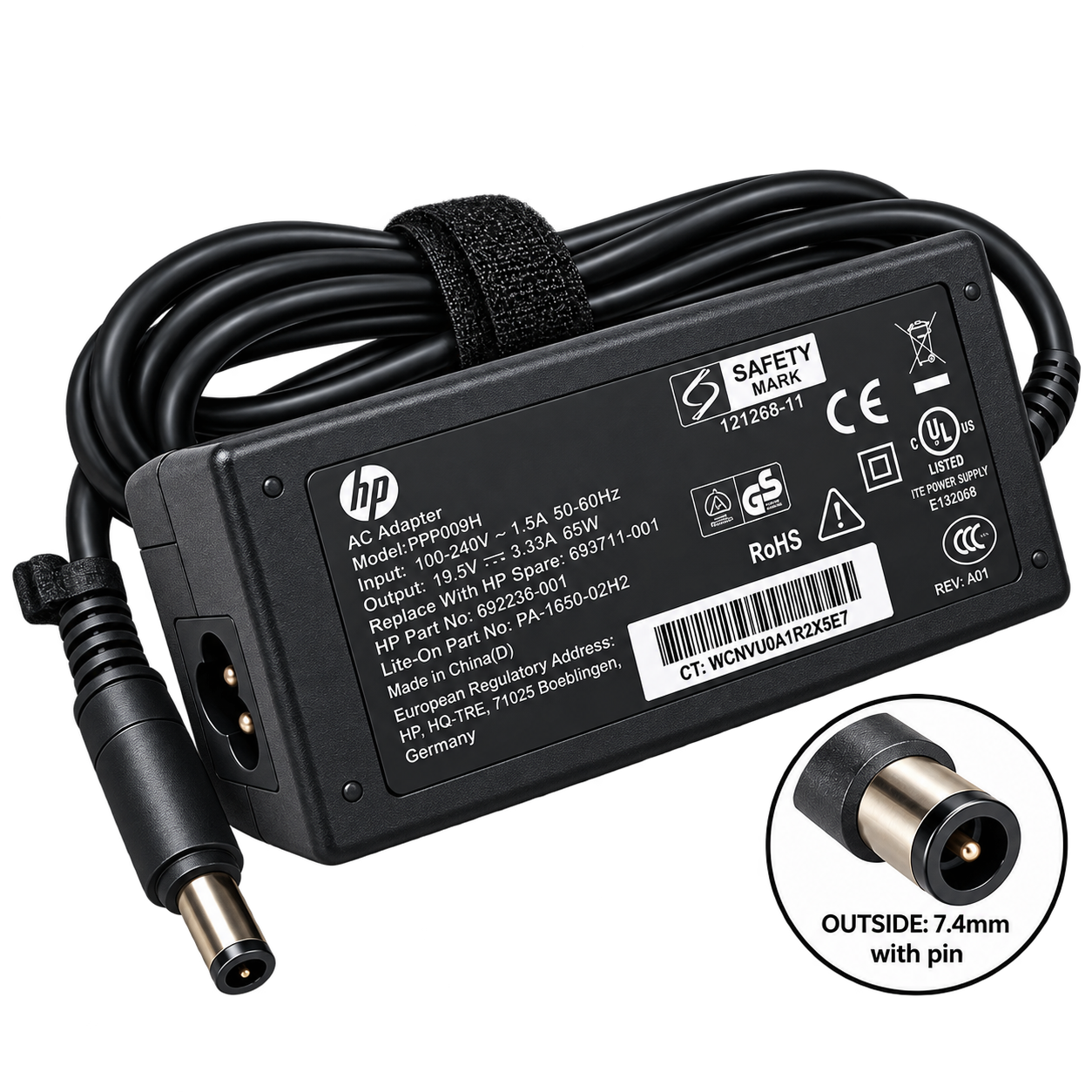 HP 65W 19.5 3.33a Big Pin Adapter Original