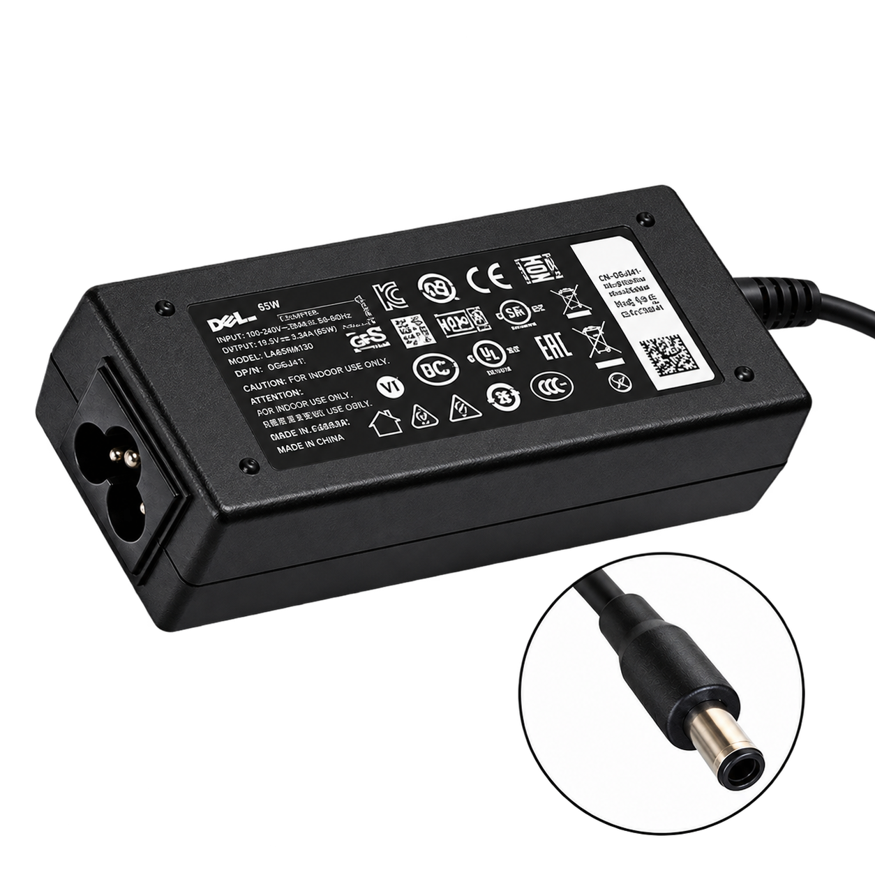 Dell Laptop – 65W 19.5V 3.34A Small Pin Adapter